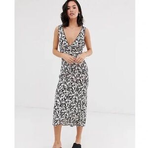Free People’s Oh La La Bias Midi Floral Dress Jet Combo size 10